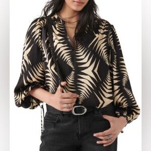 BA&SH Nemona Graphic Print Blouse